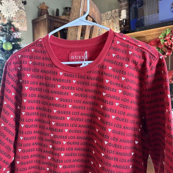 Vintage Guess Jeans USA Sweatshirt Womens Medium M Red Y2K Crewneck - Picture 2 of 7